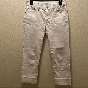 Jennifer Lopez White Jeans with Gold Accents